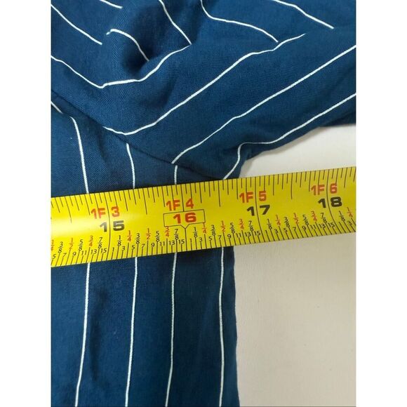 Abercrombie Kids Girls Open Shoulder Long Sleeve Blouse Blue Striped Size 13/14 - Picture 10 of 14